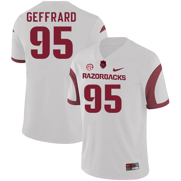 Men #95 Ian Geffrard Arkansas Razorback College Football Jerseys Stitched Sale-White